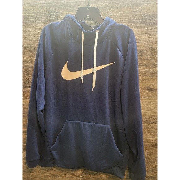 Nike Other - Nike Logo Therma DRI-FIT Pullover Hoodie Hood Large  Swoosh Graphic Logo
